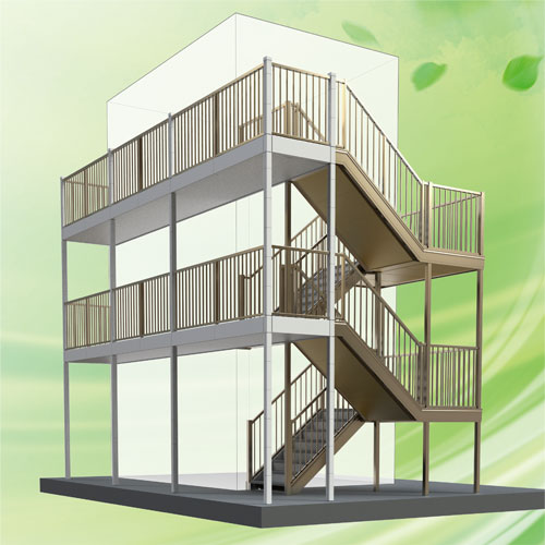 屋外鉄骨階段廊下ユニット 段十廊 3階建仕様 快適空間設計工房 文化シヤッター